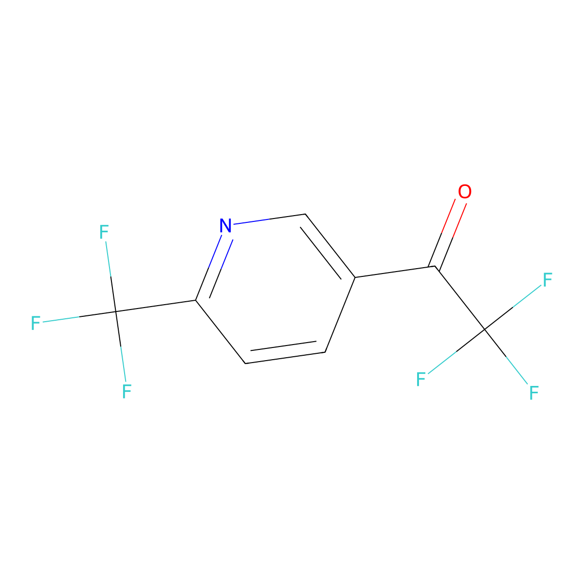 2,2,2-Trifluoro-1-[6-(trifluoromethyl)pyridin-3-yl]ethan-1-one molecular structure, CAS 1823579-02-7