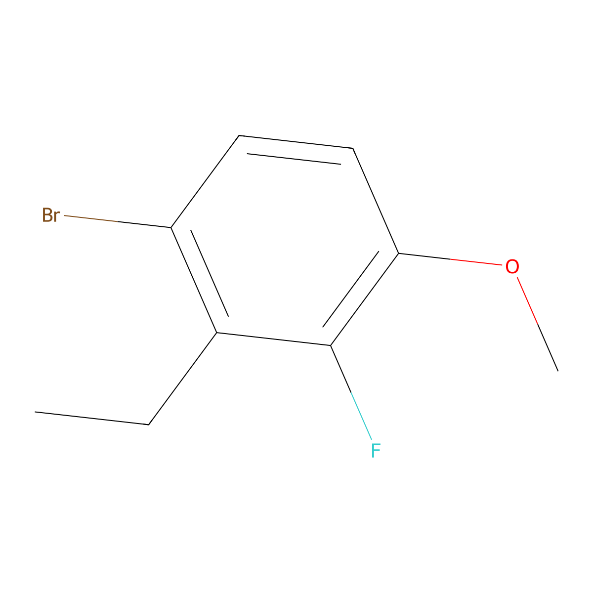 1-Bromo-2-ethyl-3-fluoro-4-methoxybenzene molecular structure, CAS 1823579-27-6