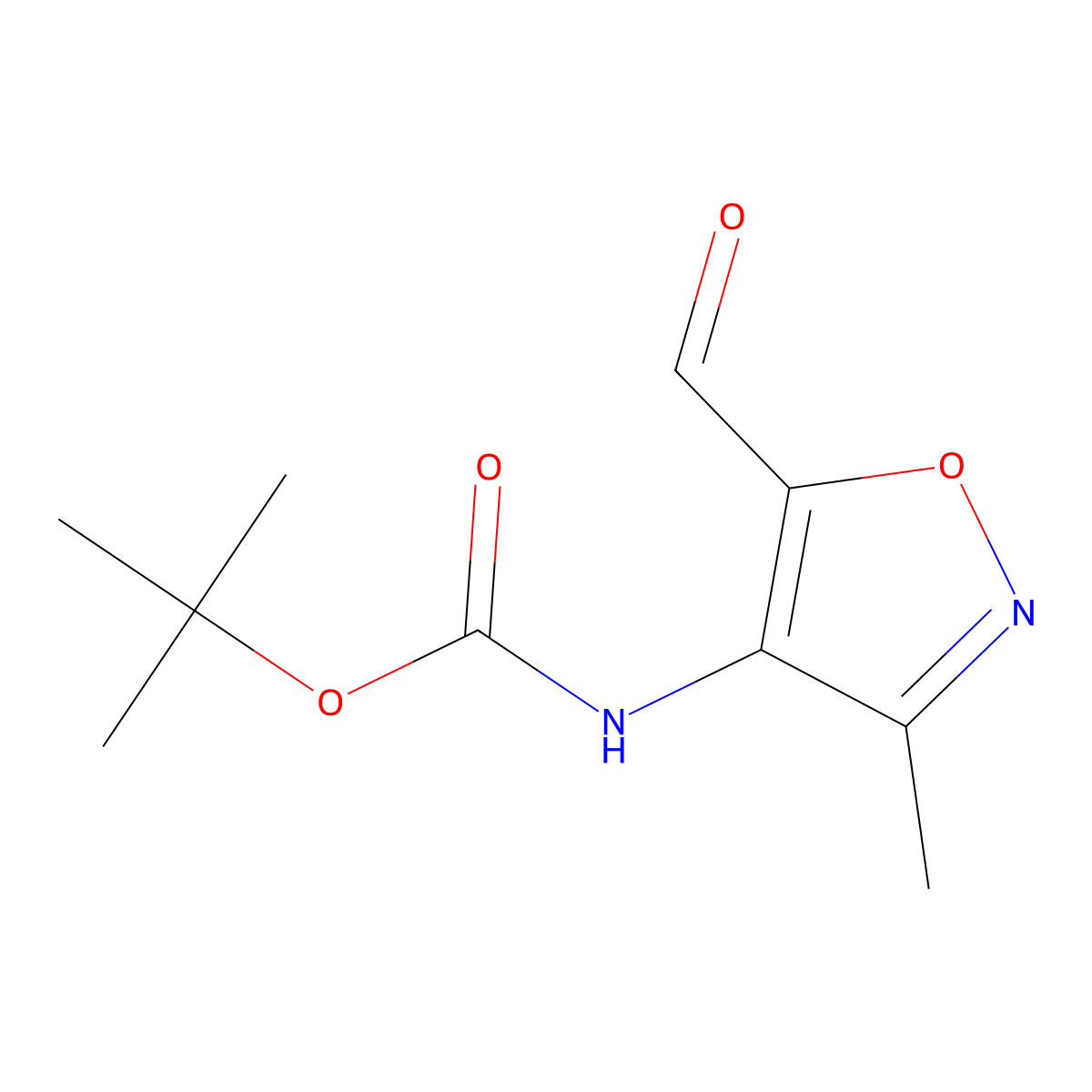 (5-Formyl-3-methyl-isoxazol-4-YL)-carbamic acid tert-butyl ester molecular structure, CAS 1823581-50-5