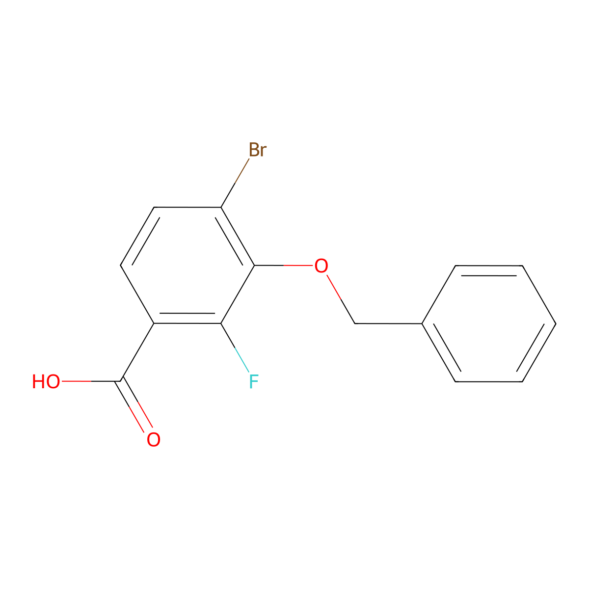 3-(Benzyloxy)-4-bromo-2-fluorobenzoic acid molecular structure, CAS 1823581-55-0