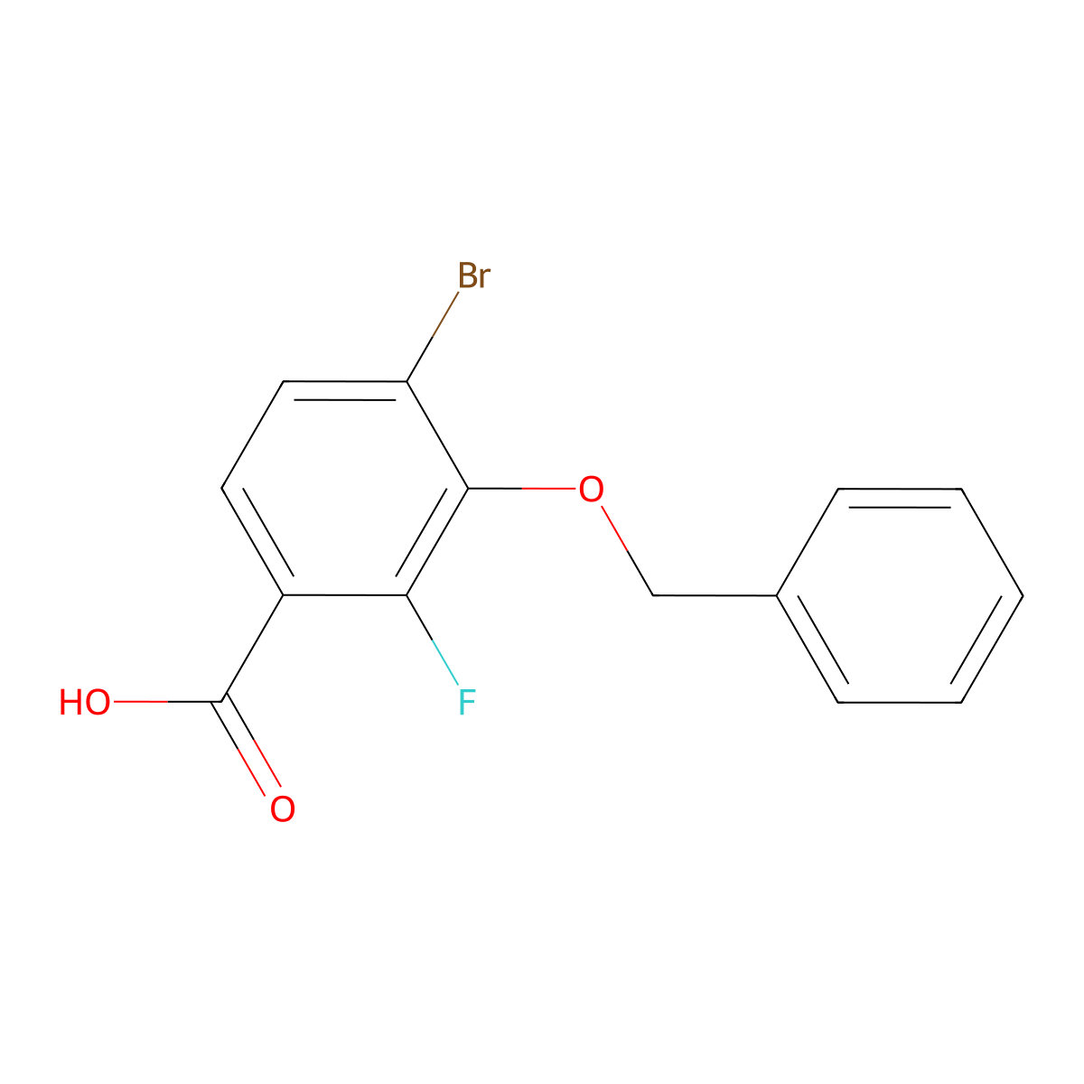 3-(Benzyloxy)-4-bromo-2-fluorobenzoic acid molecular structure, CAS 1823581-55-0