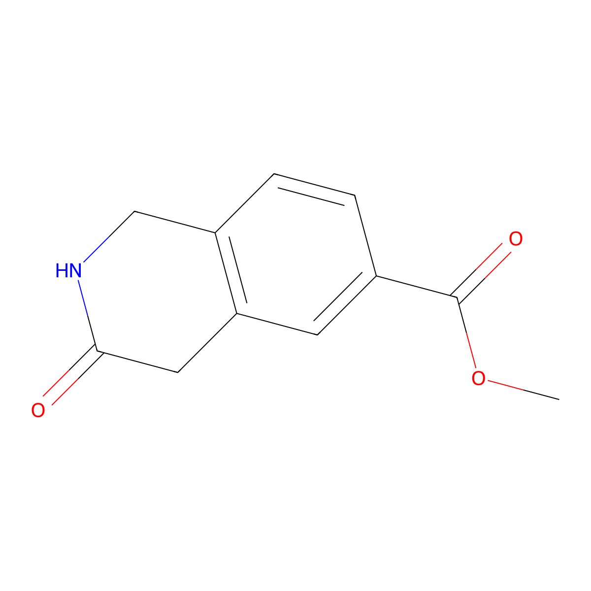 Methyl 3-oxo-1,2,3,4-tetrahydroisoquinoline-6-carboxylate molecular structure, CAS 1823582-00-8
