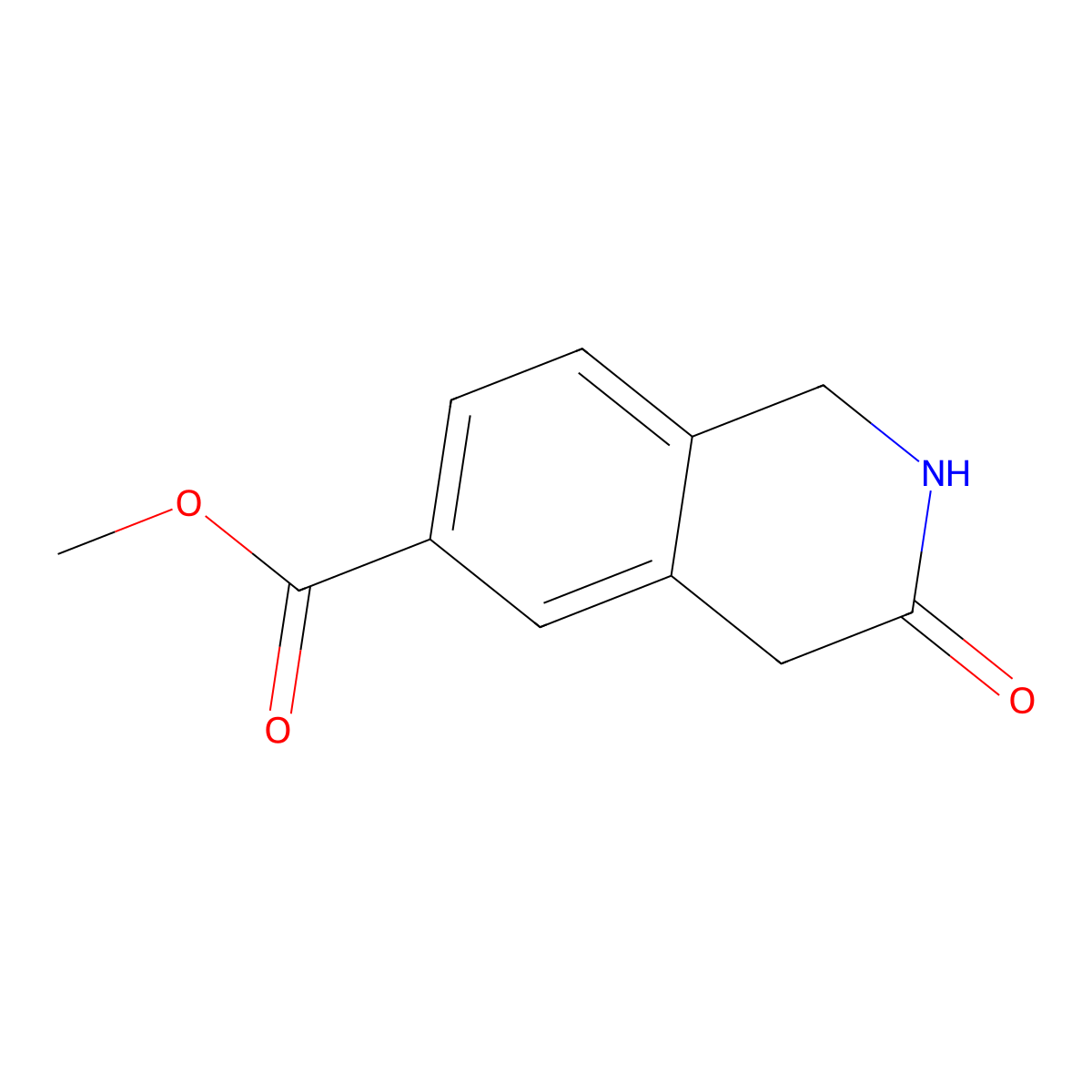 Methyl 3-oxo-1,2,3,4-tetrahydroisoquinoline-6-carboxylate molecular structure, CAS 1823582-00-8
