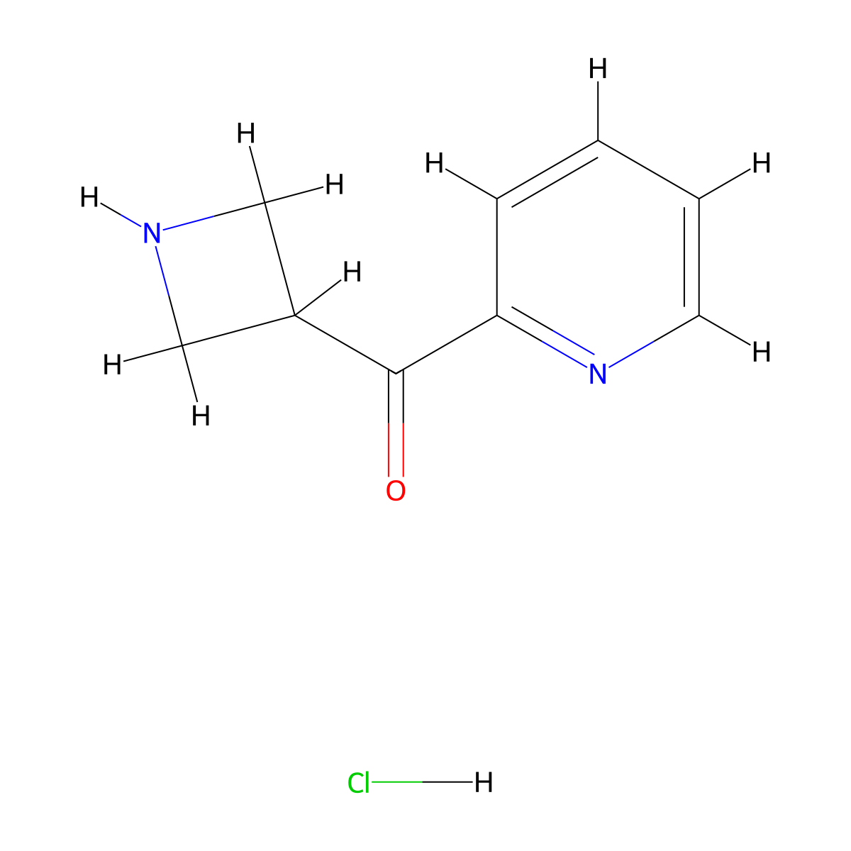 Azetidin-3-yl(pyridin-2-yl)methanone hydrochloride molecular structure, CAS 1823582-46-2