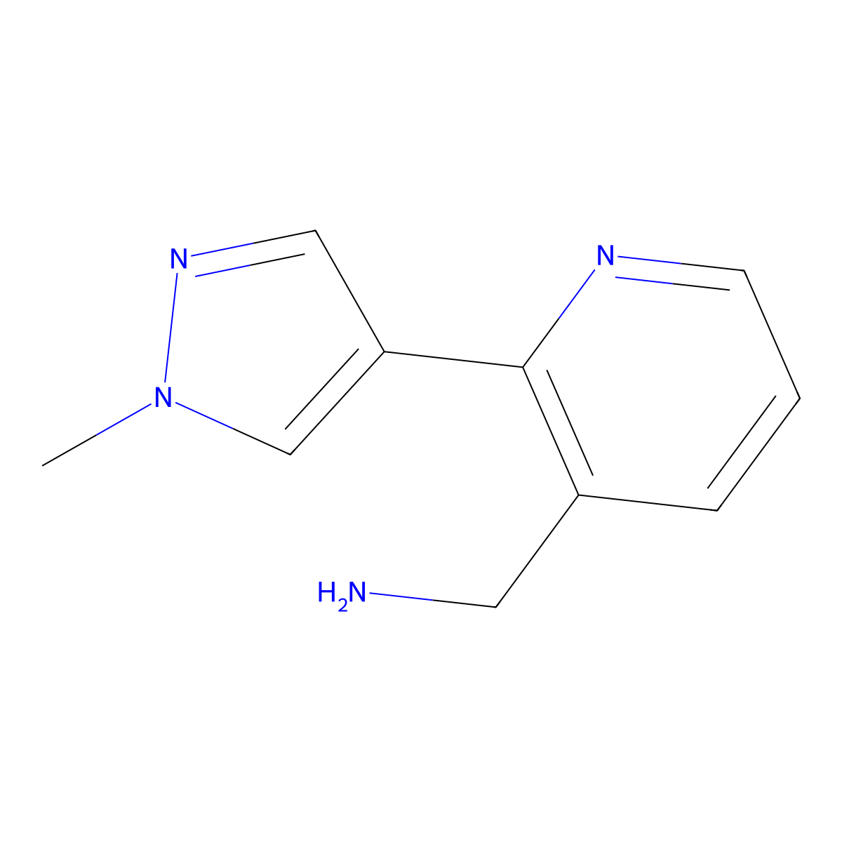 [2-(1-methyl-1H-pyrazol-4-yl)pyridin-3-yl]methanamine molecular structure, CAS 1823582-57-5