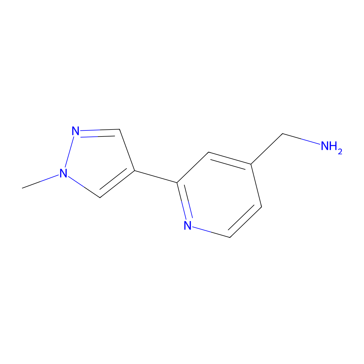 (2-(1-methyl-1H-pyrazol-4-yl)pyridin-4-yl)methanamine molecular structure, CAS 1823582-64-4