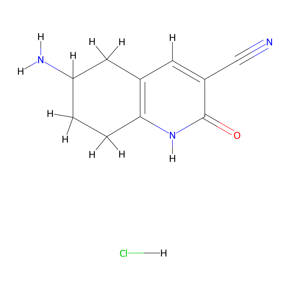 6-Amino-2-oxo-1,2,5,6,7,8-hexahydroquinoline-3-carbonitrile hydrochloride molecular structure, CAS 1823582-76-8