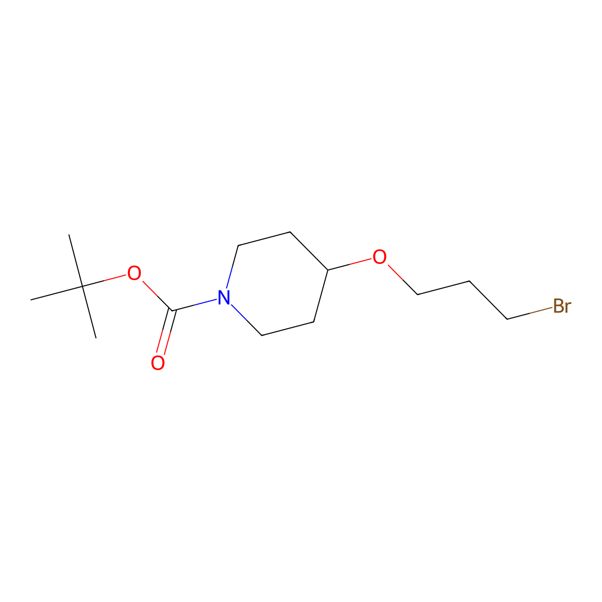 Tert-butyl 4-(3-bromopropoxy)piperidine-1-carboxylate molecular structure, CAS 1823582-93-9