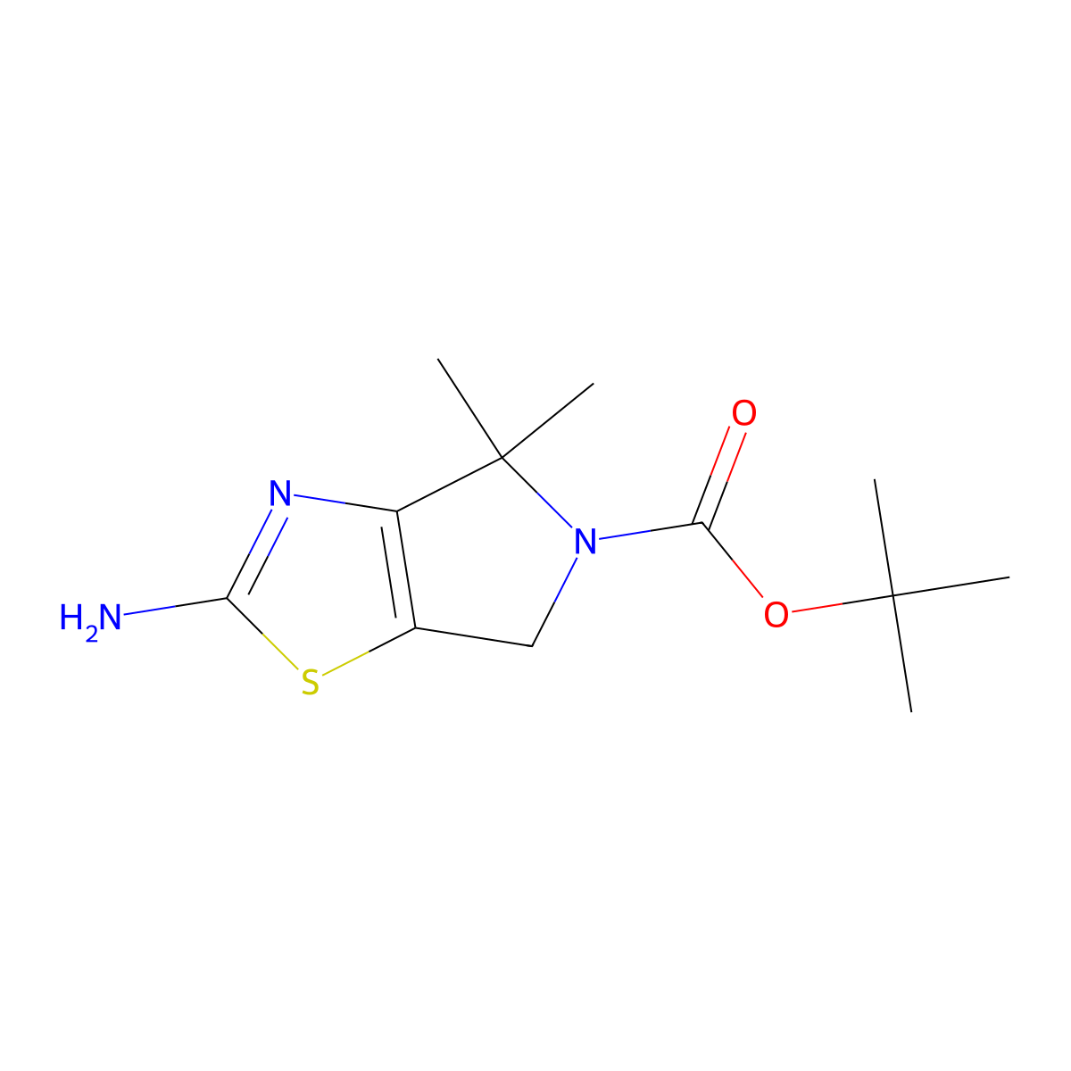 Tert-butyl 2-amino-4,4-dimethyl-4h,5h,6h-pyrrolo[3,4-d][1,3]thiazole-5-carboxylate molecular structure, CAS 1823583-23-8