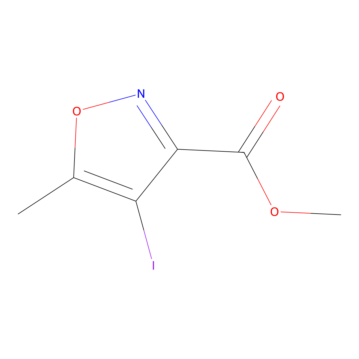 Methyl 4-iodo-5-methyl-1,2-oxazole-3-carboxylate molecular structure, CAS 1823583-57-8