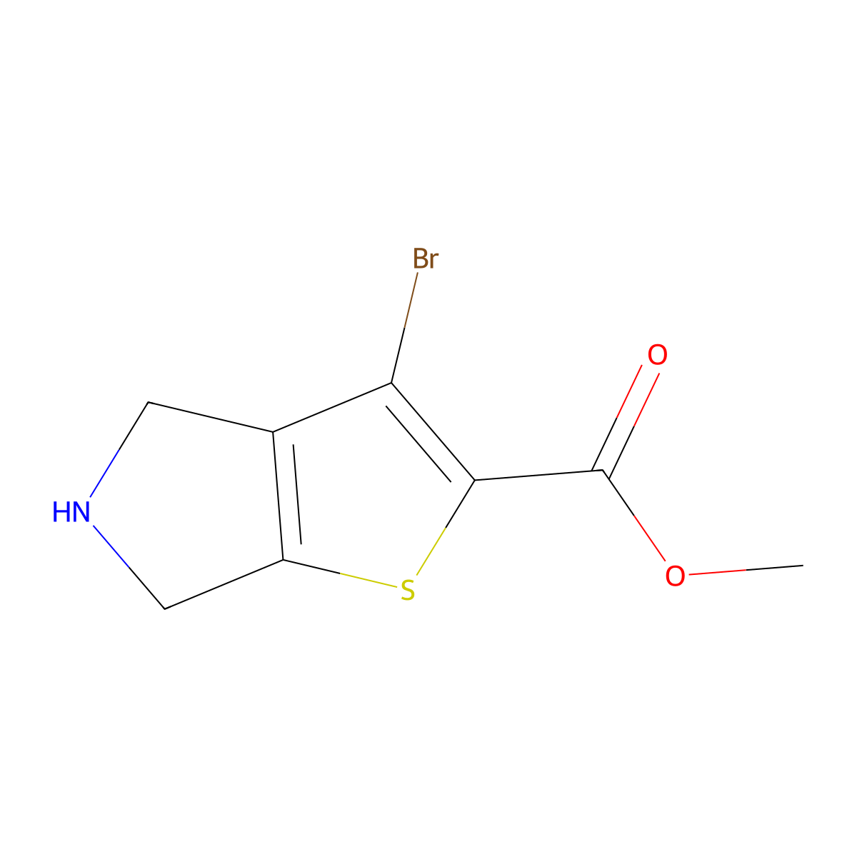 Methyl 3-bromo-4H,5H,6H-thieno[2,3-c]pyrrole-2-carboxylate molecular structure, CAS 1823584-27-5