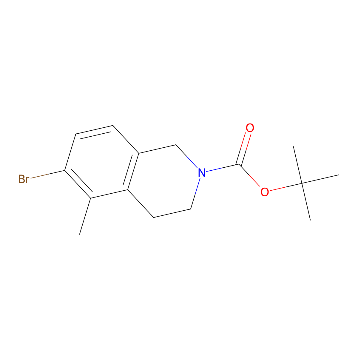 tert-butyl 6-bromo-5-methyl-3,4-dihydroisoquinoline-2(1H)-carboxylate molecular structure, CAS 1823585-31-4
