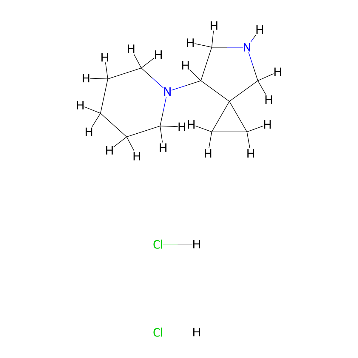 7-(Piperidin-1-yl)-5-azaspiro[2.4]heptane dihydrochloride molecular structure, CAS 1823585-52-9