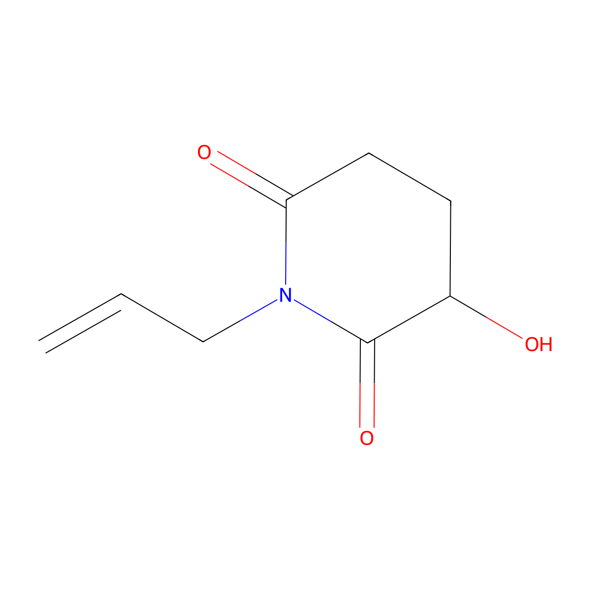 3-Hydroxy-1-(prop-2-en-1-yl)piperidine-2,6-dione molecular structure, CAS 1823586-53-3