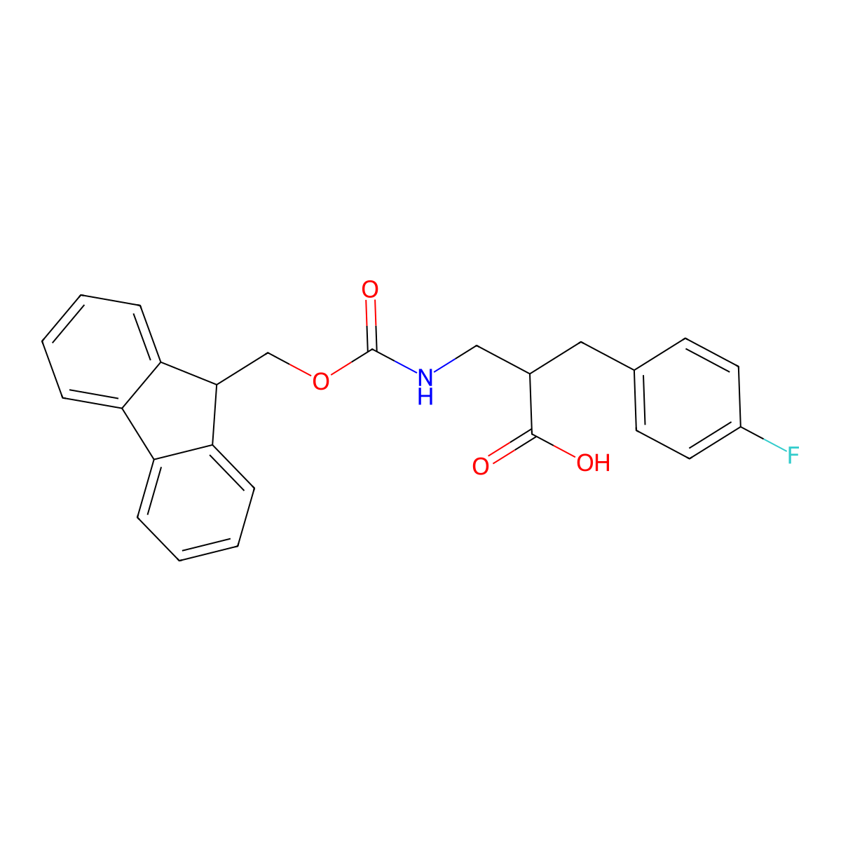 2-[(9H-Fluoren-9-ylmethoxycarbonylamino)methyl]-3-(4-fluorophenyl)propanoic acid molecular structure, CAS 1823589-70-3