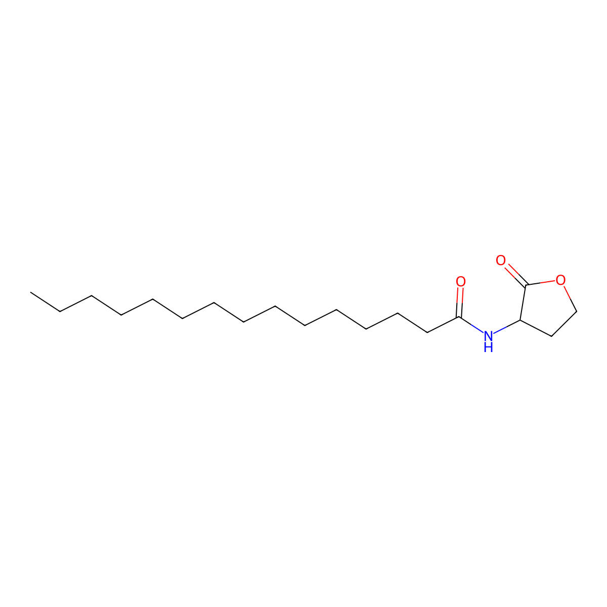 N-pentadecanoyl-L-Homoserine lactone molecular structure, CAS 182359-66-6
