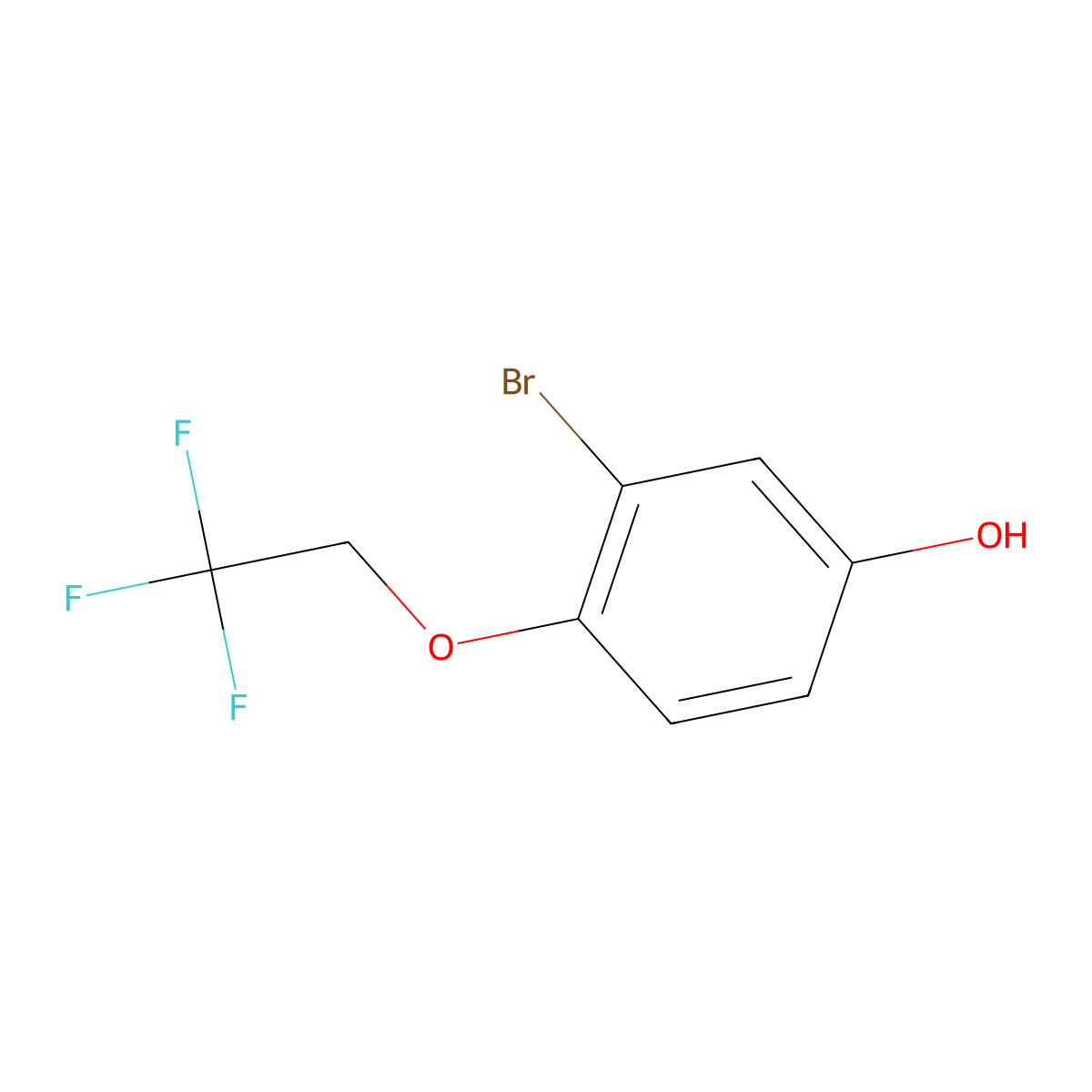 3-Bromo-4-(2,2,2-trifluoroethoxy)phenol molecular structure, CAS 1823590-69-7