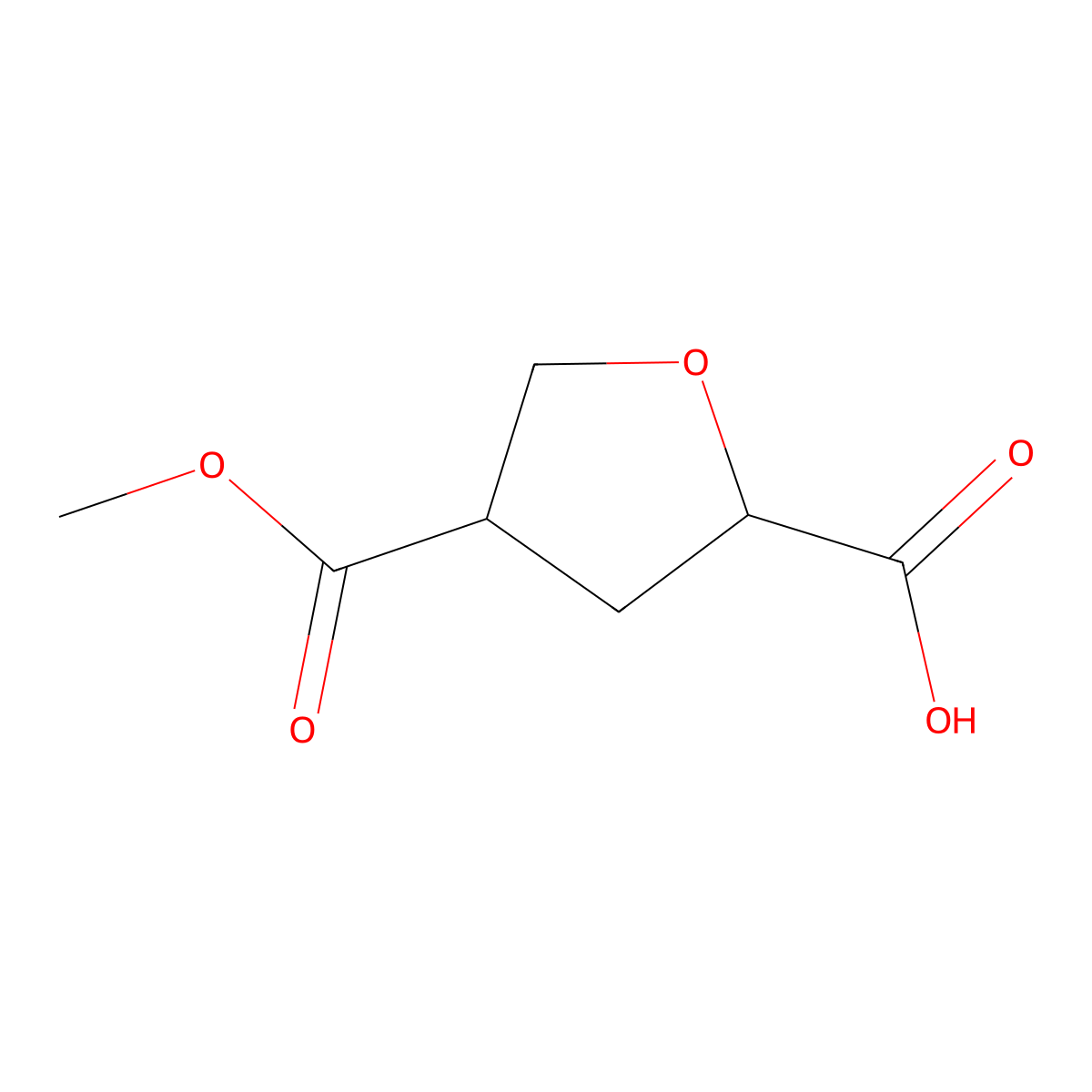 4-Methoxycarbonyltetrahydrofuran-2-carboxylic acid molecular structure, CAS 1823593-43-6