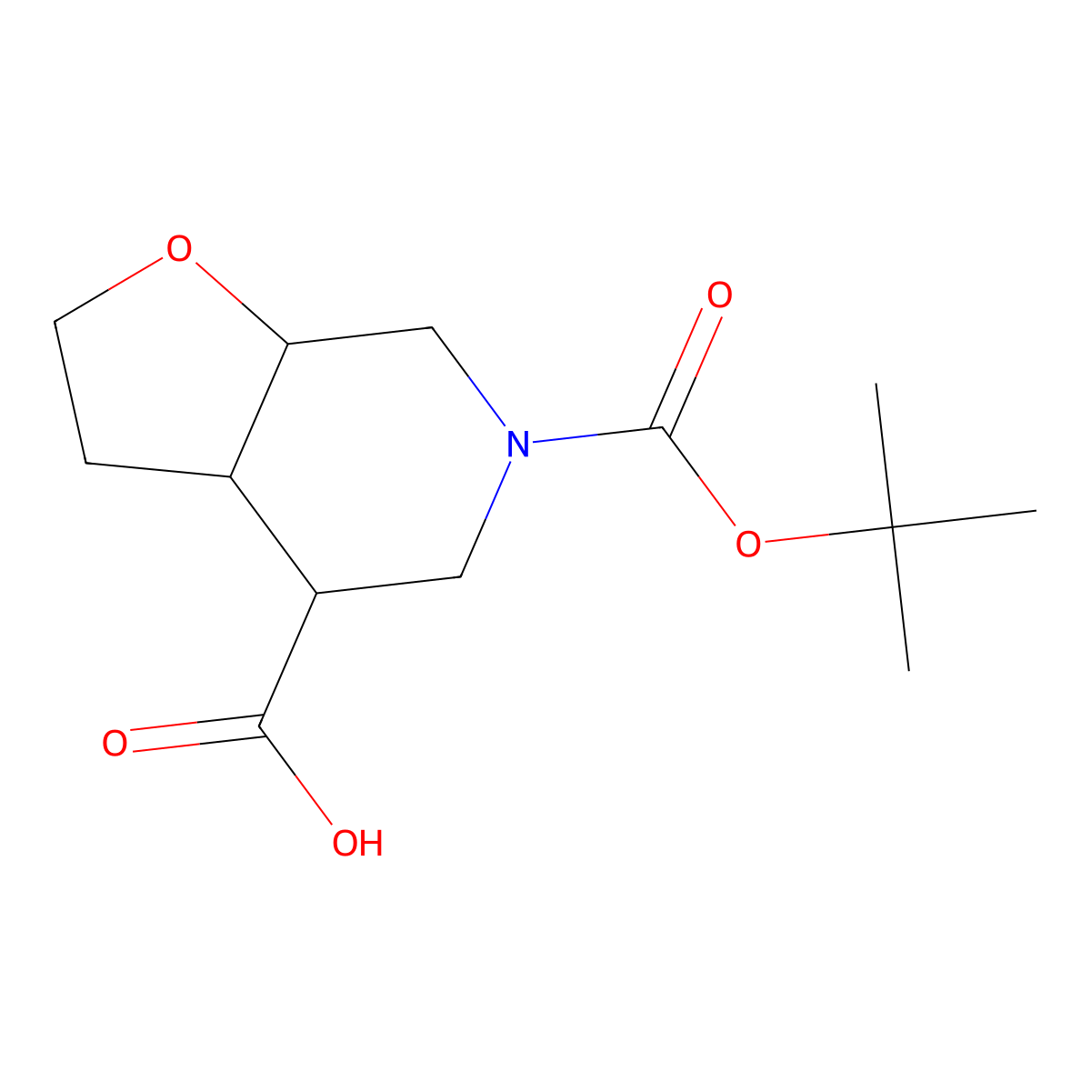 6-(tert-Butoxycarbonyl)octahydrofuro[2,3-c]pyridine-4-carboxylic acid molecular structure, CAS 1823595-23-8