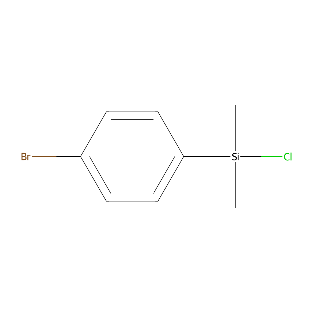 (4-Bromophenyl)(chloro)dimethylsilane molecular structure, CAS 18236-77-6