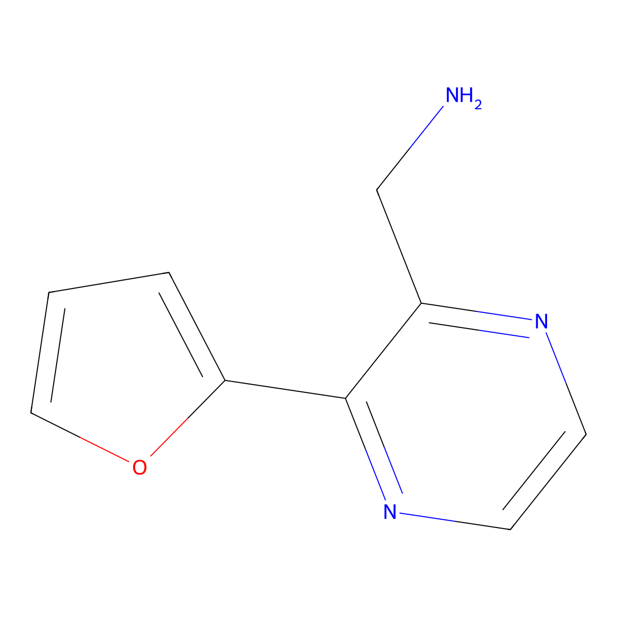 (3-(Furan-2-yl)pyrazin-2-yl)methanamine molecular structure, CAS 1823606-87-6