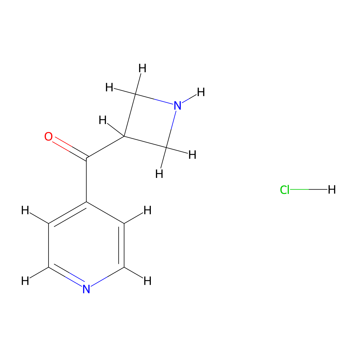Azetidin-3-yl(pyridin-4-yl)methanone hydrochloride molecular structure, CAS 1823607-08-4