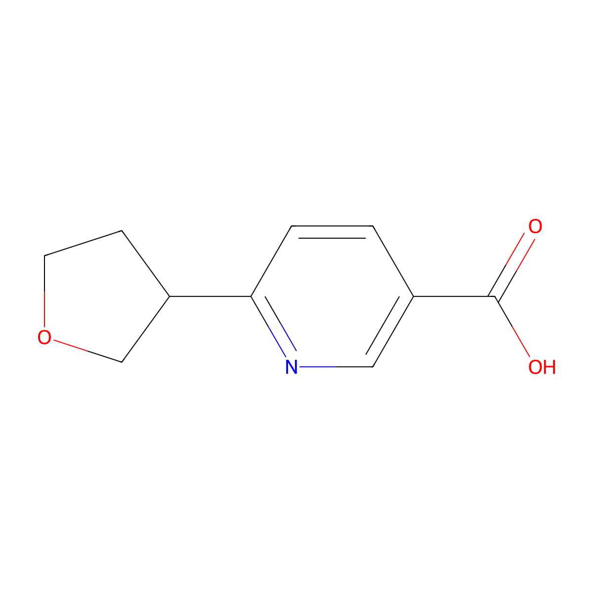 6-(Tetrahydrofuran-3-yl)nicotinic acid molecular structure, CAS 1823607-33-5