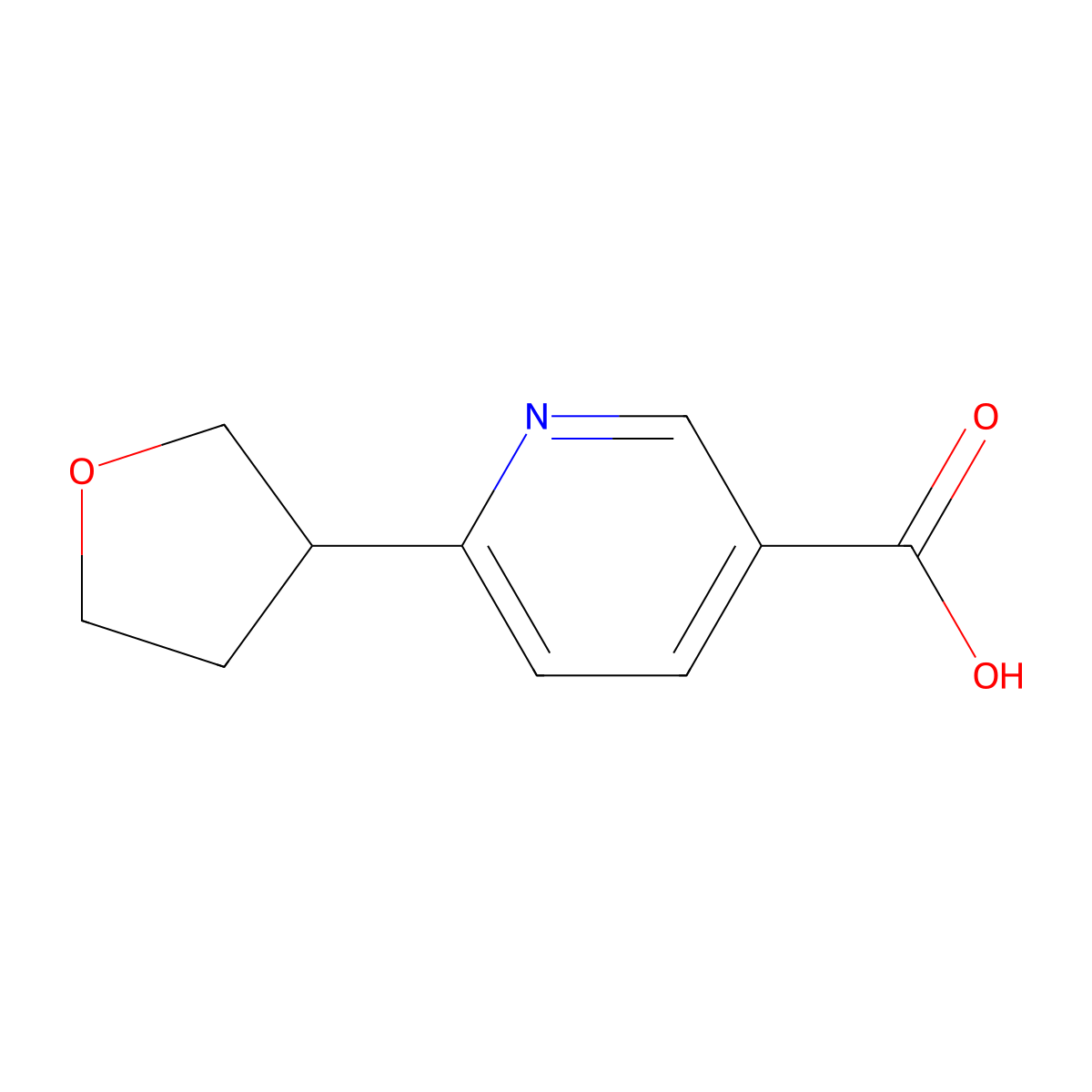 6-(Tetrahydrofuran-3-yl)nicotinic acid molecular structure, CAS 1823607-33-5