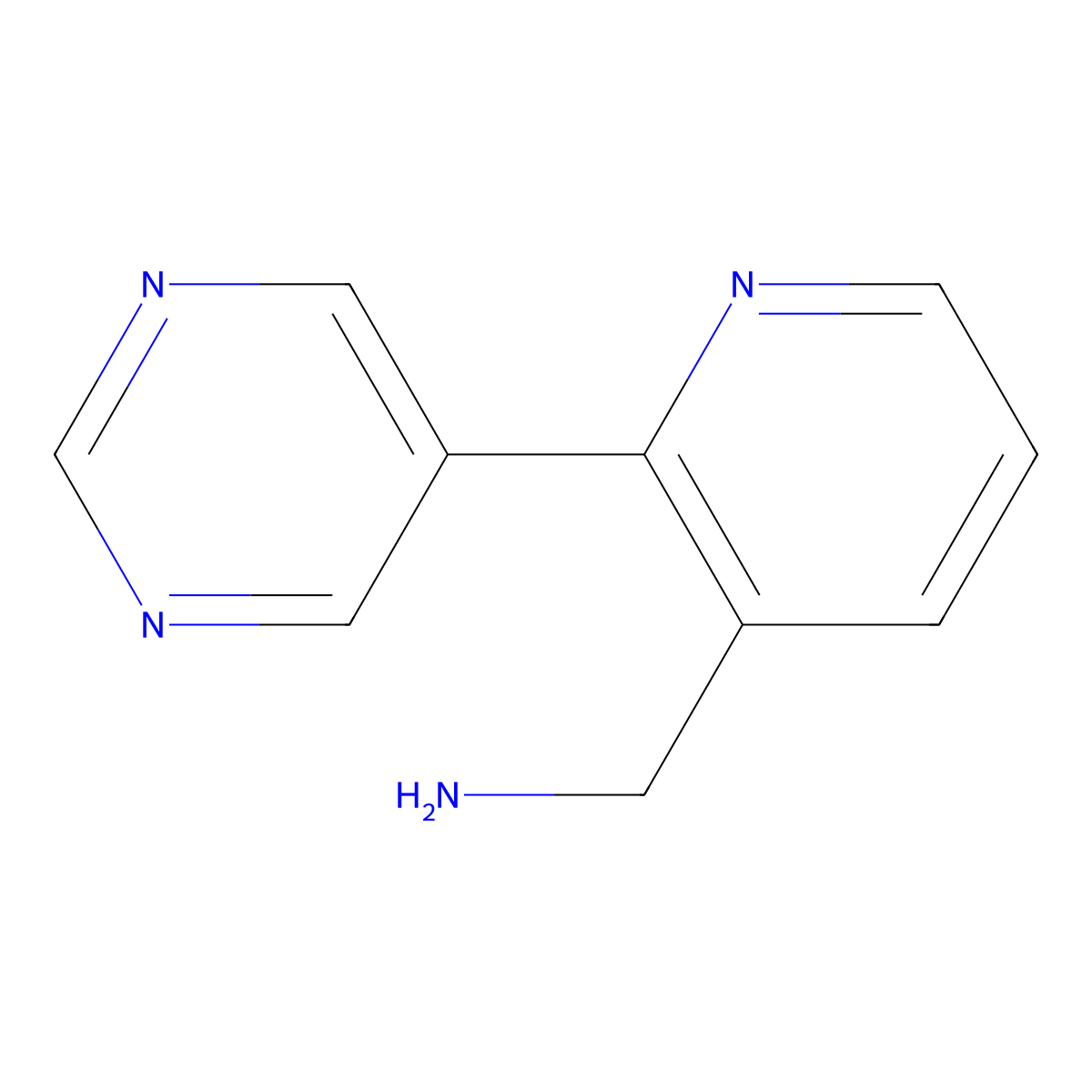 (2-(Pyrimidin-5-yl)pyridin-3-yl)methanamine molecular structure, CAS 1823607-68-6