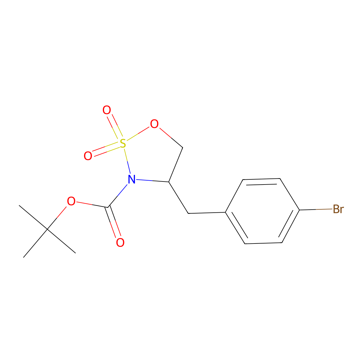 3-Boc-4-(4-bromobenzyl)-1,2,3-oxathiazolidine 2,2-dioxide molecular structure, CAS 1823607-96-0