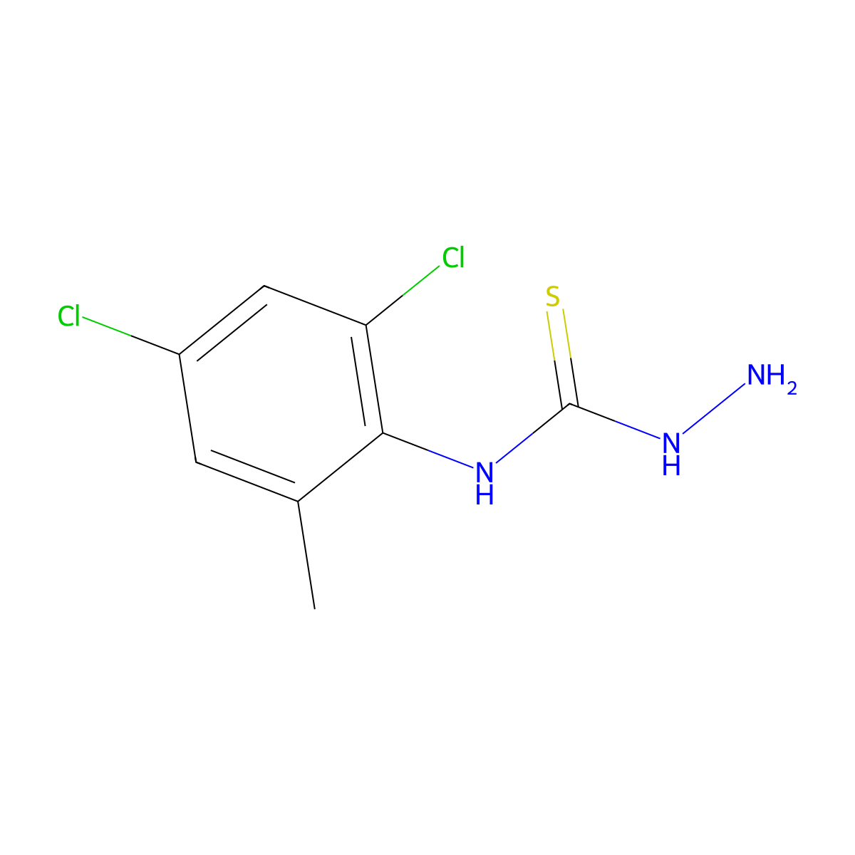 4-(2,4-Dichloro-6-methylphenyl)-3-thiosemicarbazide molecular structure, CAS 1823624-22-1