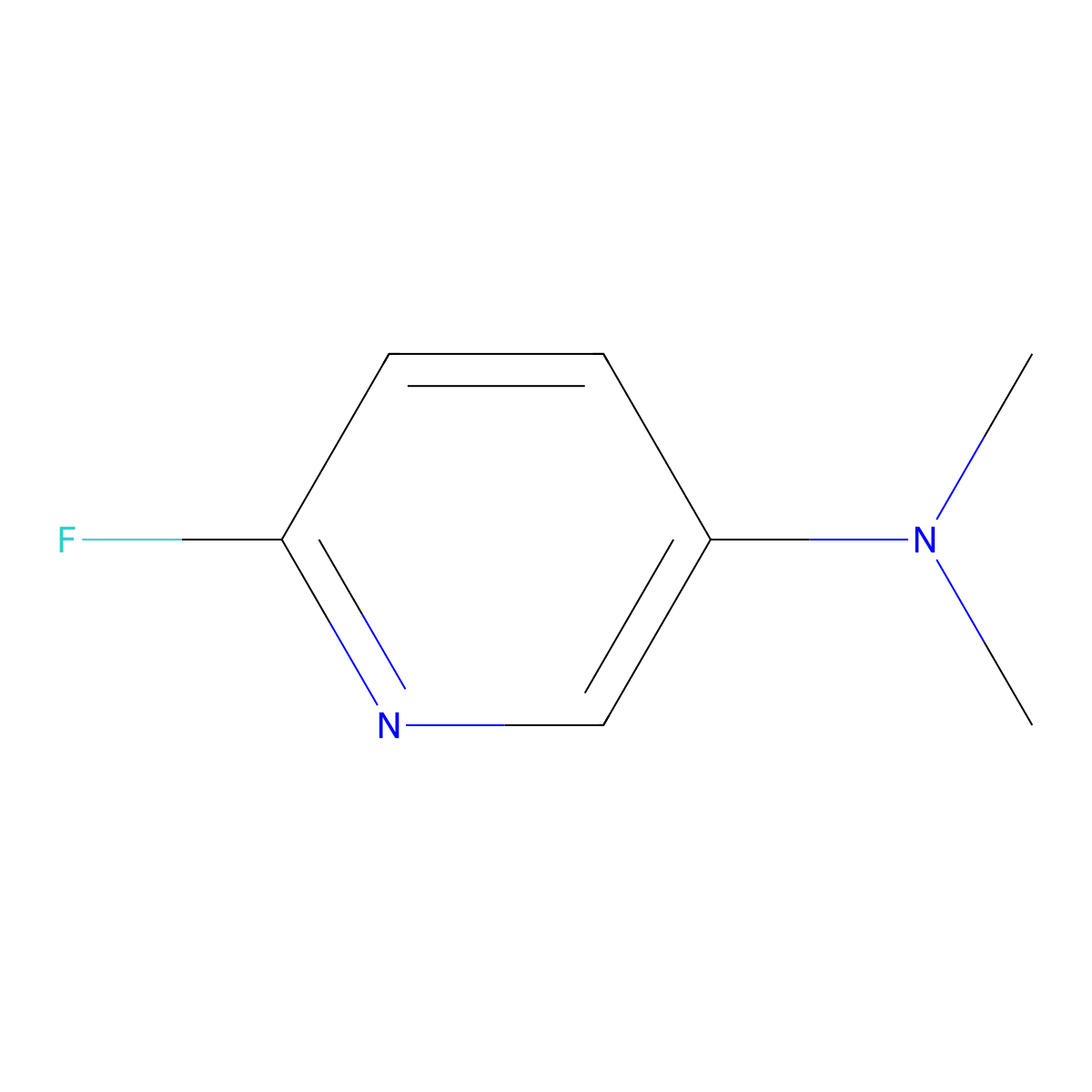 6-fluoro-N,N-dimethylpyridin-3-amine molecular structure, CAS 1823624-32-3