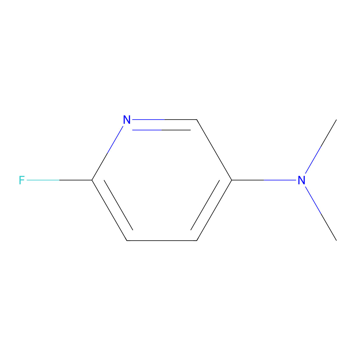 6-fluoro-N,N-dimethylpyridin-3-amine molecular structure, CAS 1823624-32-3