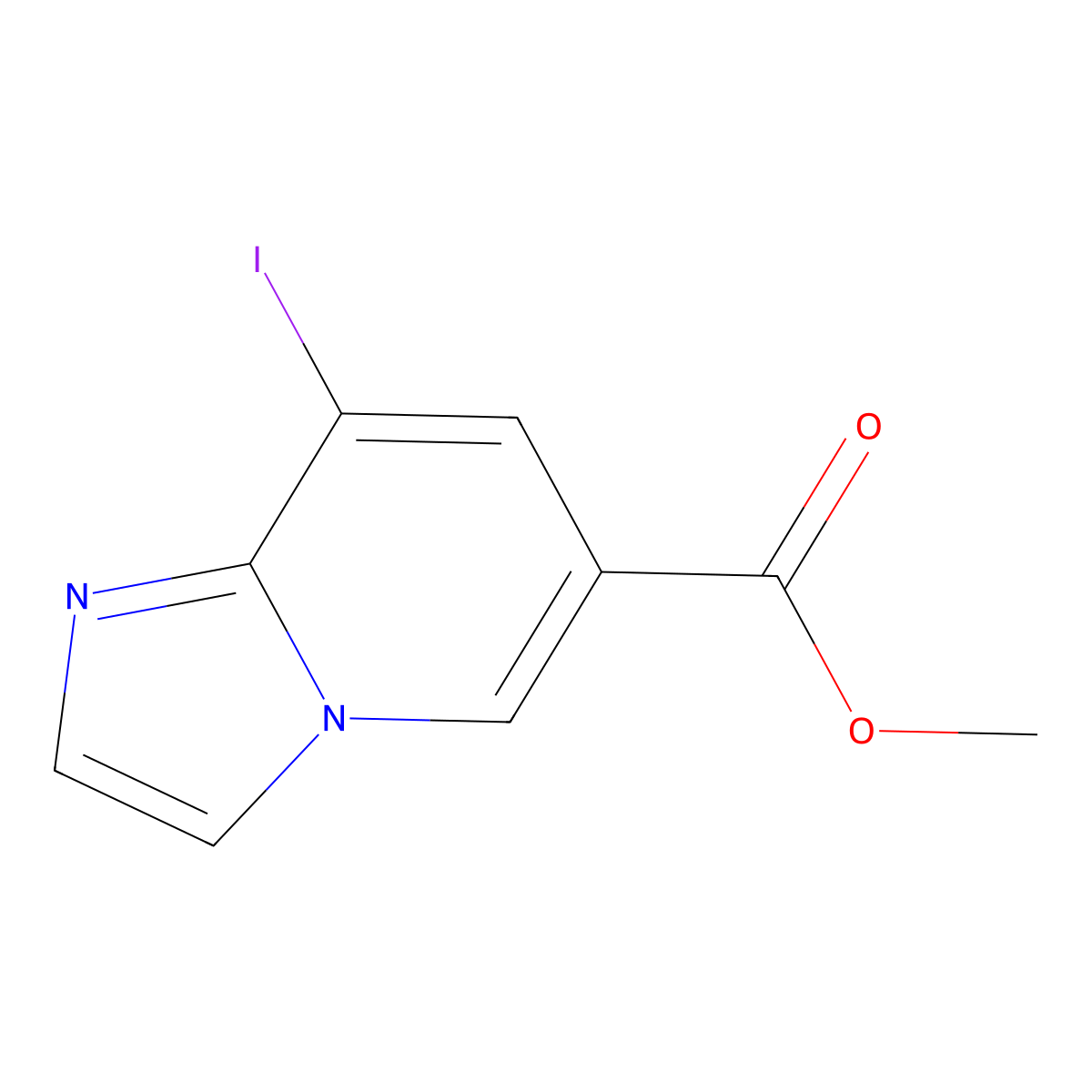 8-Iodo-imidazo[1,2-a]pyridine-6-carboxylic acid methyl ester molecular structure, CAS 1823624-38-9
