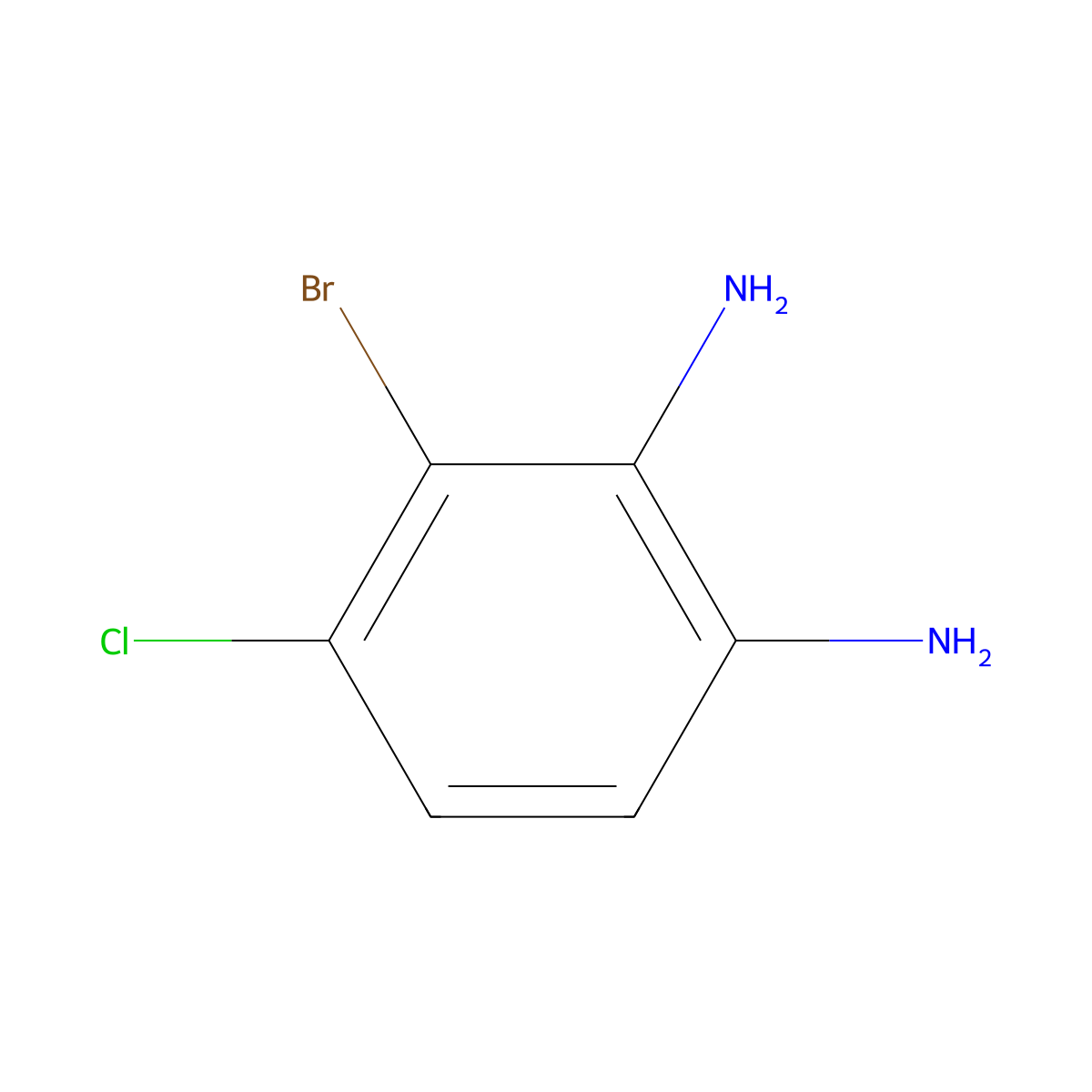 3-Bromo-4-chlorobenzene-1,2-diamine molecular structure, CAS 1823624-85-6