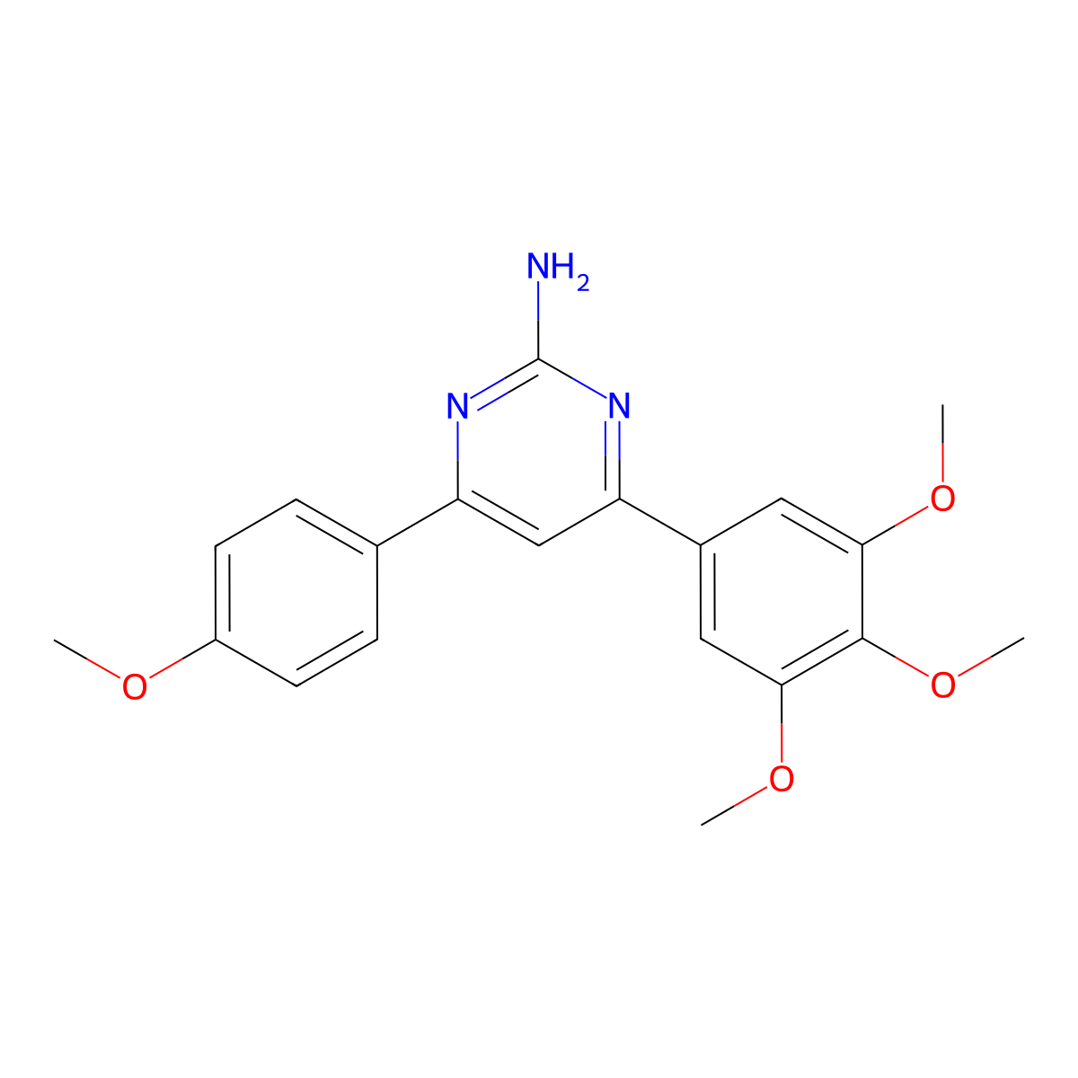 4-(4-Methoxyphenyl)-6-(3,4,5-trimethoxyphenyl)pyrimidin-2-amine molecular structure, CAS 182363-41-3
