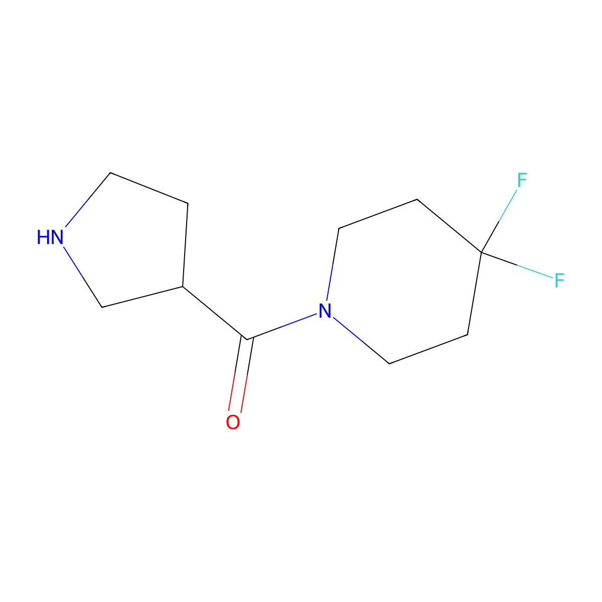 (4,4-Difluoropiperidin-1-yl)(pyrrolidin-3-yl)methanone molecular structure, CAS 1823639-69-5