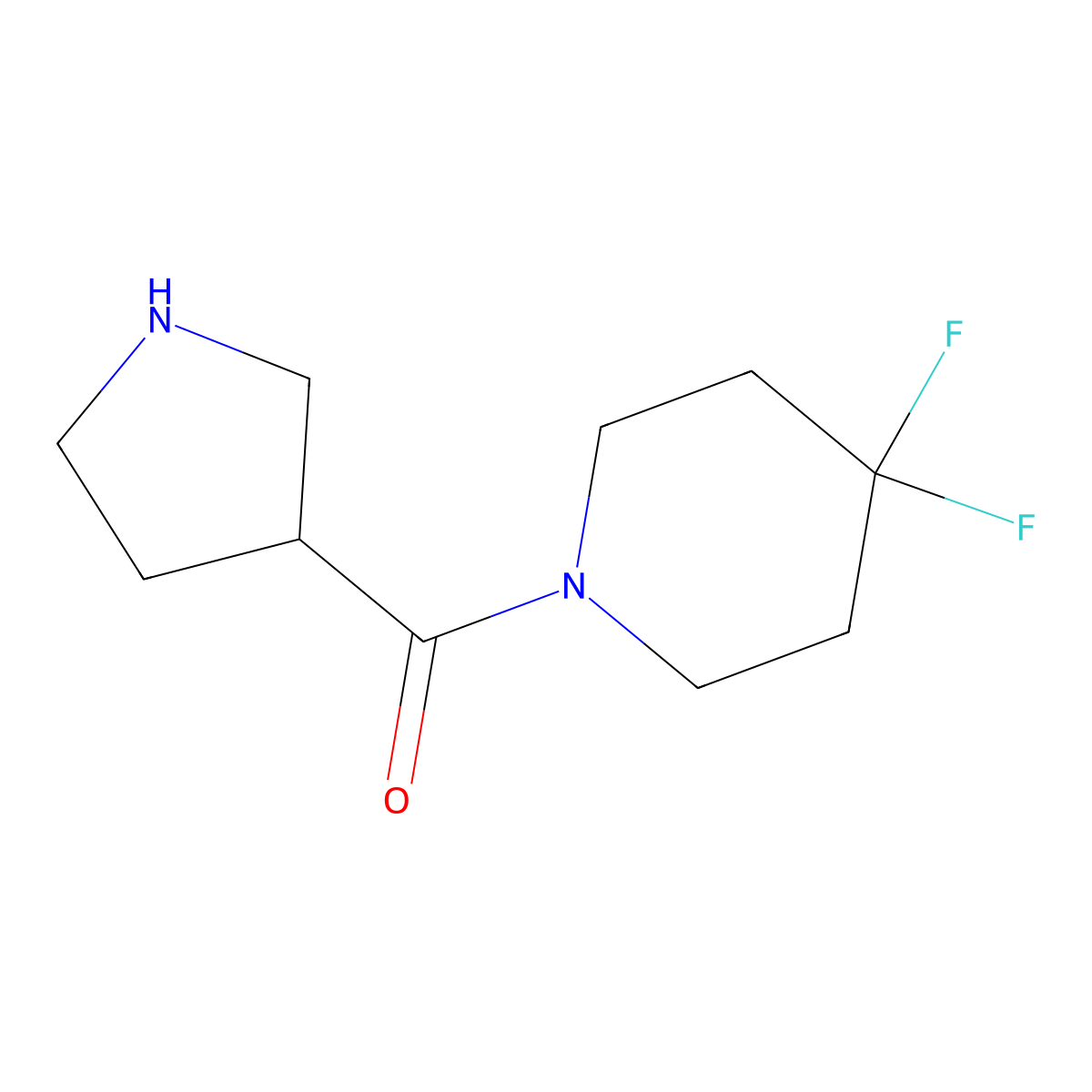 (4,4-Difluoropiperidin-1-yl)(pyrrolidin-3-yl)methanone molecular structure, CAS 1823639-69-5