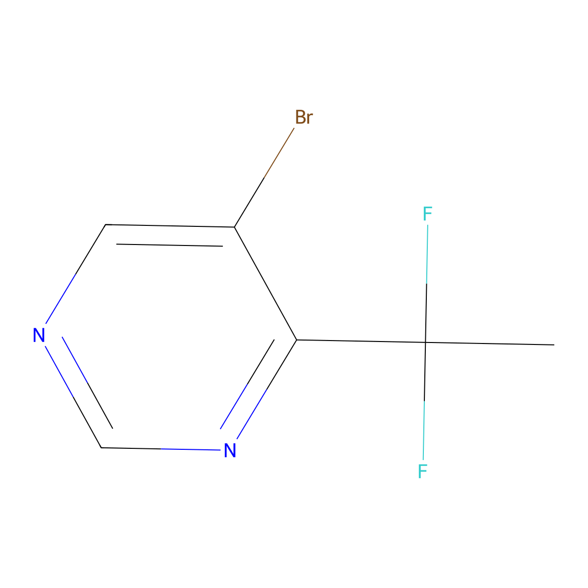 5-Bromo-4-(1,1-difluoroethyl)pyrimidine molecular structure, CAS 1823642-95-0