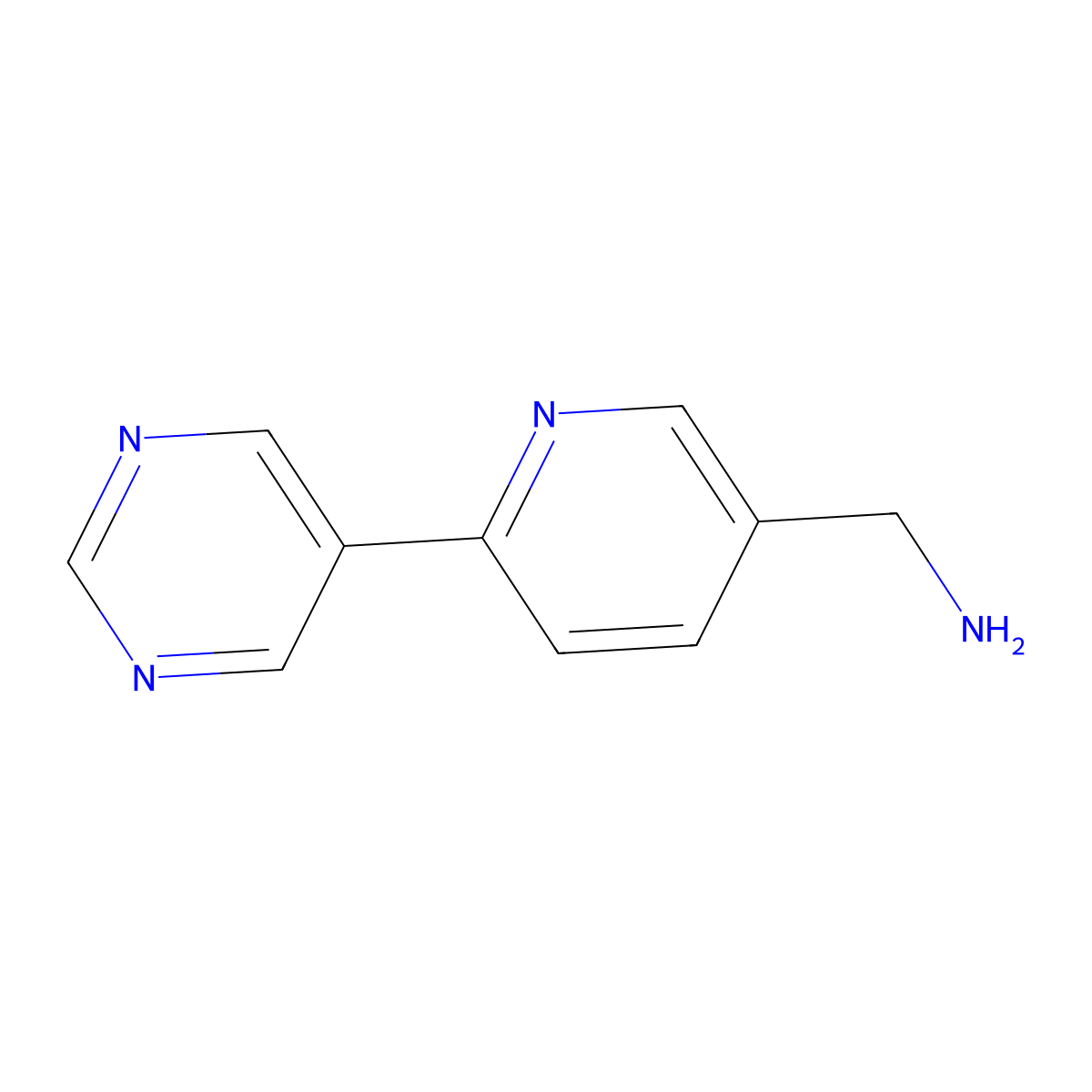 (6-(Pyrimidin-5-yl)pyridin-3-yl)methanamine molecular structure, CAS 1823644-38-7
