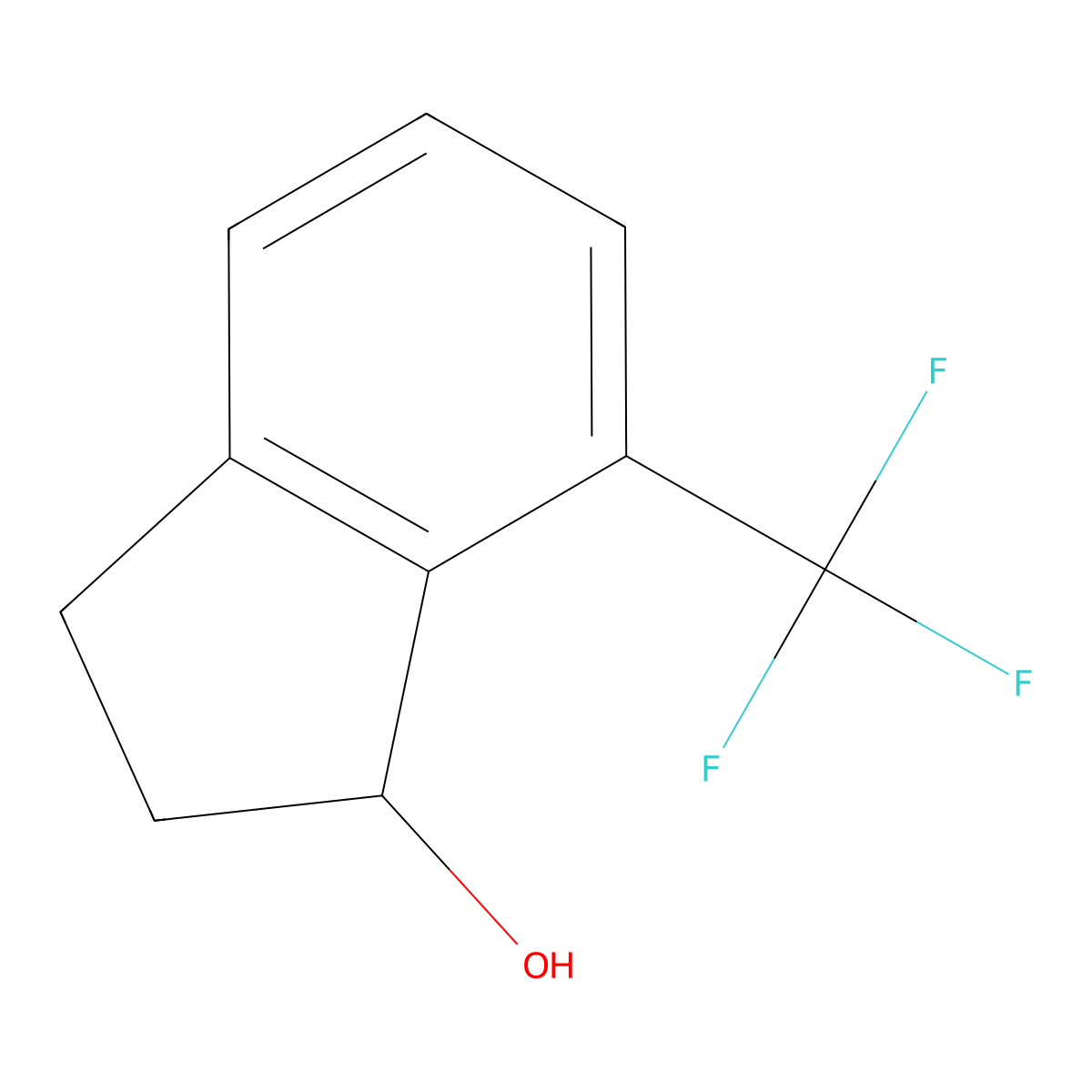 7-(Trifluoromethyl)-2,3-dihydro-1H-inden-1-ol molecular structure, CAS 1823646-78-1