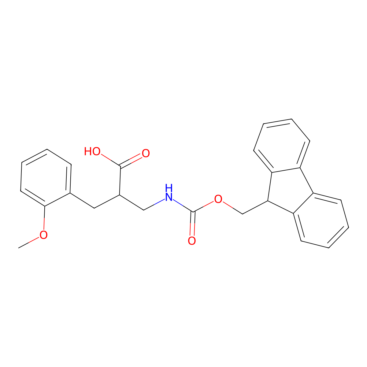 3-({[(9H-fluoren-9-yl)methoxy]carbonyl}amino)-2-[(2-methoxyphenyl)methyl]propanoic acid molecular structure, CAS 1823674-07-2