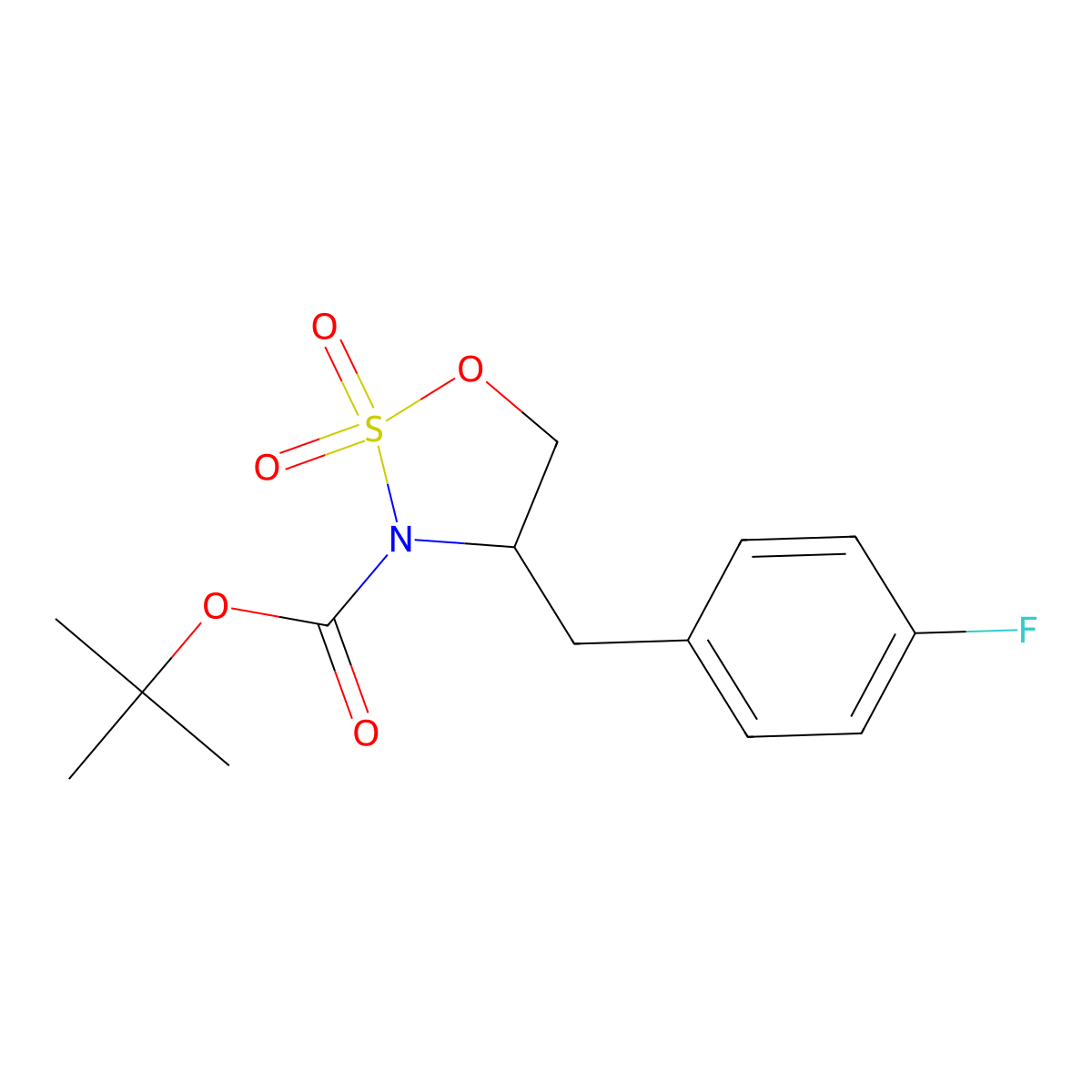 3-Boc-4-(4-fluorobenzyl)-1,2,3-oxathiazolidine 2,2-dioxide molecular structure, CAS 1823685-07-9