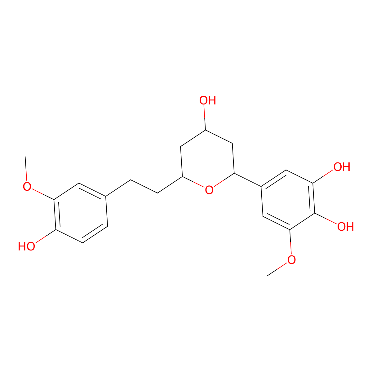 1,5-Epoxy-3-hydroxy-1-(3,4-dihydroxy-5-methoxyphenyl)-7-(4-hydroxy-3-methoxyphenyl)heptane molecular structure, CAS 182369-54-6