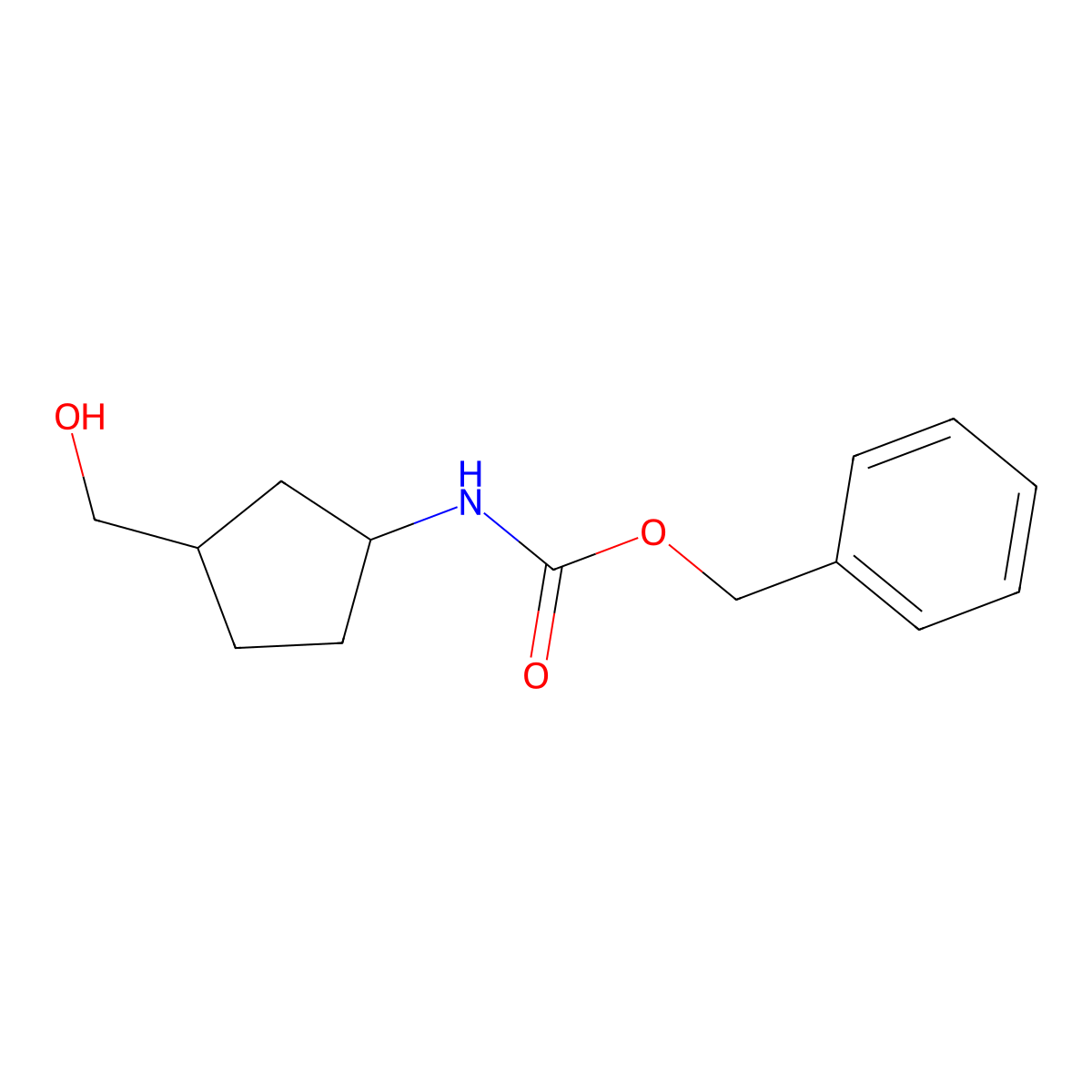 Benzyl N-[(1R,3S)-3-(hydroxymethyl)-cyclopentyl]carbamate molecular structure, CAS 1823690-53-4