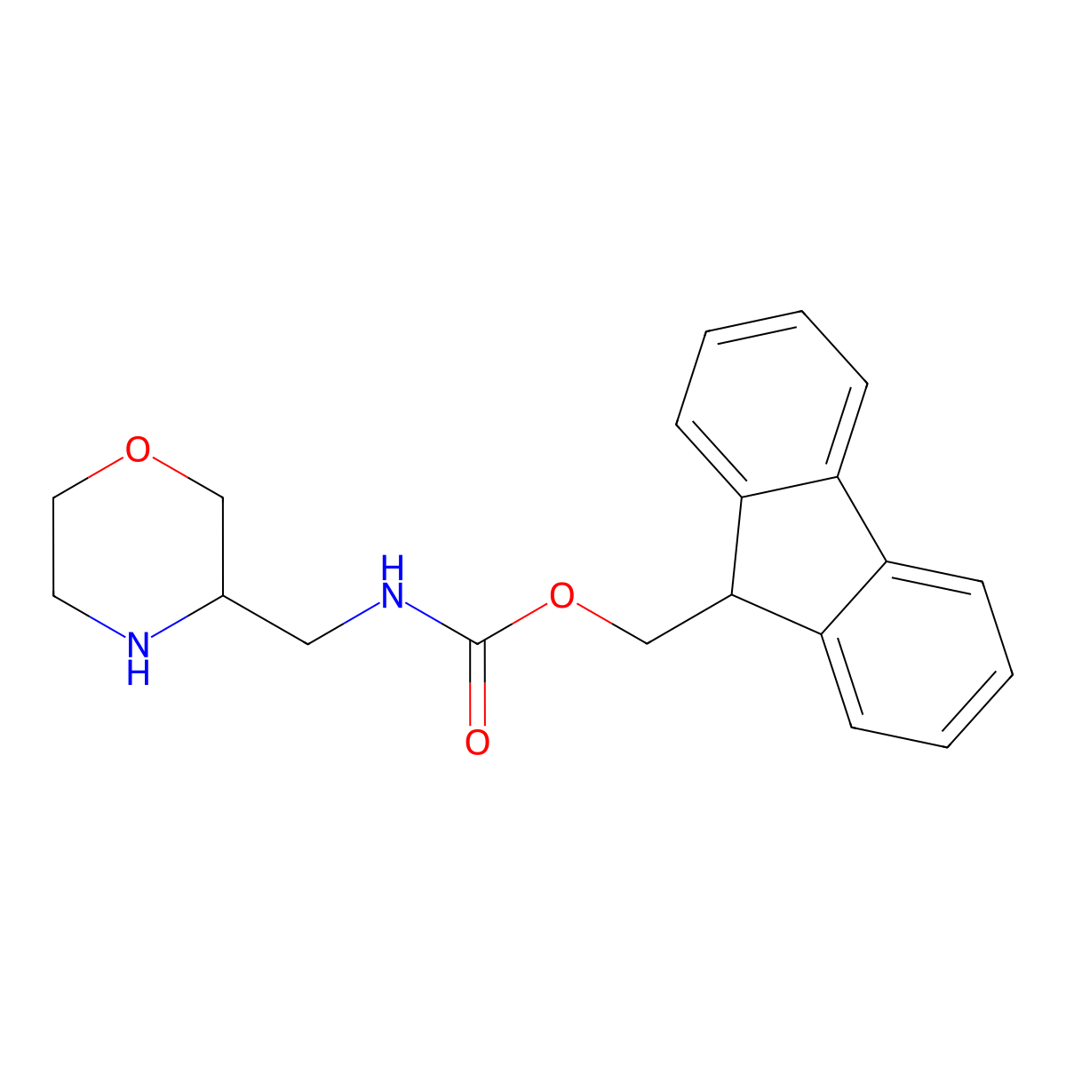 (9H-fluoren-9-yl)methyl N-[(morpholin-3-yl)methyl]carbamate molecular structure, CAS 1823701-71-8