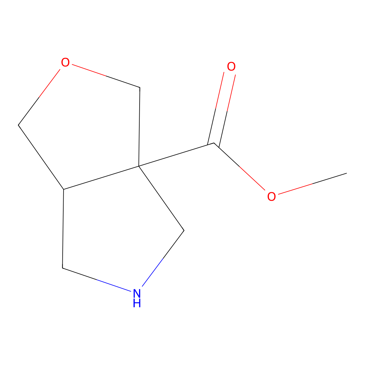Methyl hexahydro-1H-furo[3,4-c]pyrrole-3a-carboxylate molecular structure, CAS 1823708-74-2