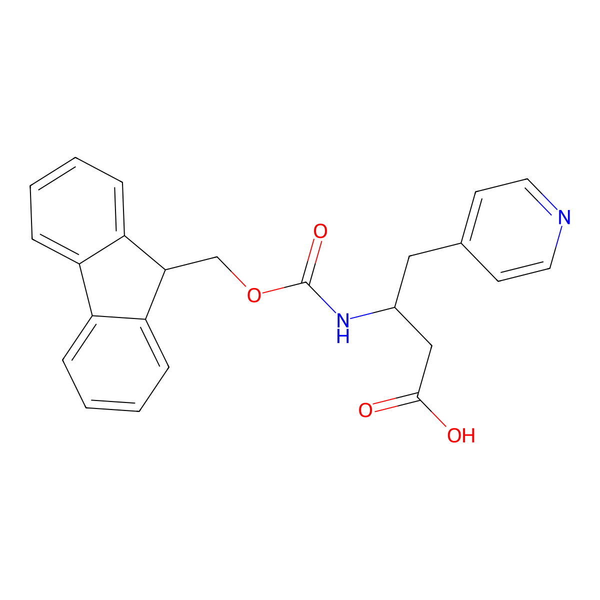 3-({[(9H-fluoren-9-yl)methoxy]carbonyl}amino)-4-(pyridin-4-yl)butanoic acid molecular structure, CAS 1823712-25-9