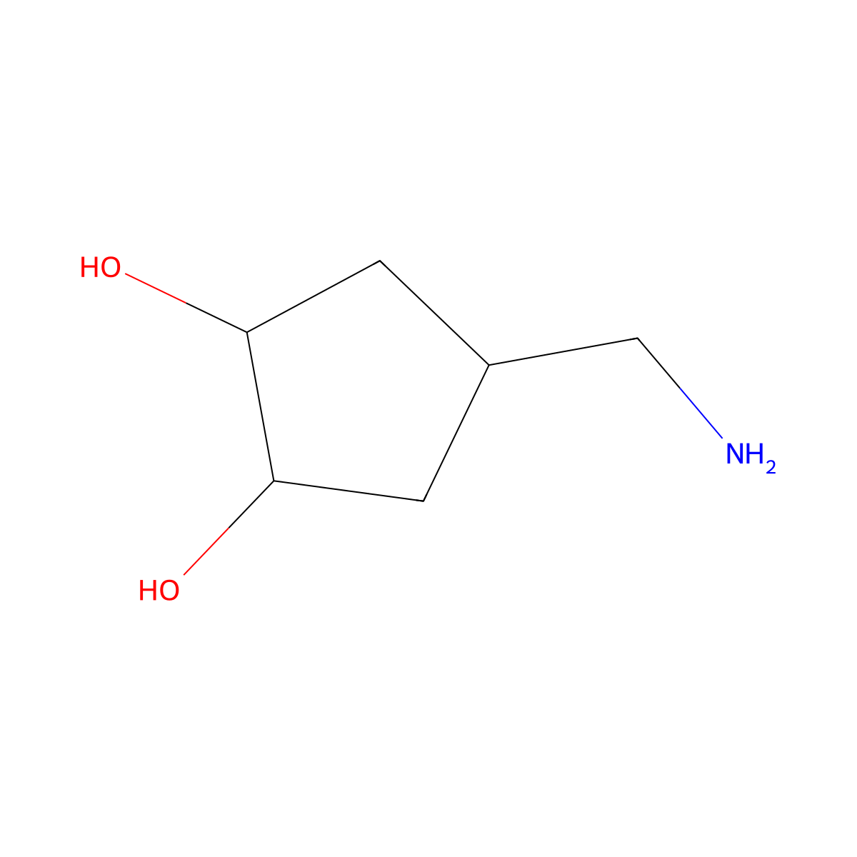 4-(Aminomethyl)cyclopentane-1,2-diol molecular structure, CAS 1823717-45-8