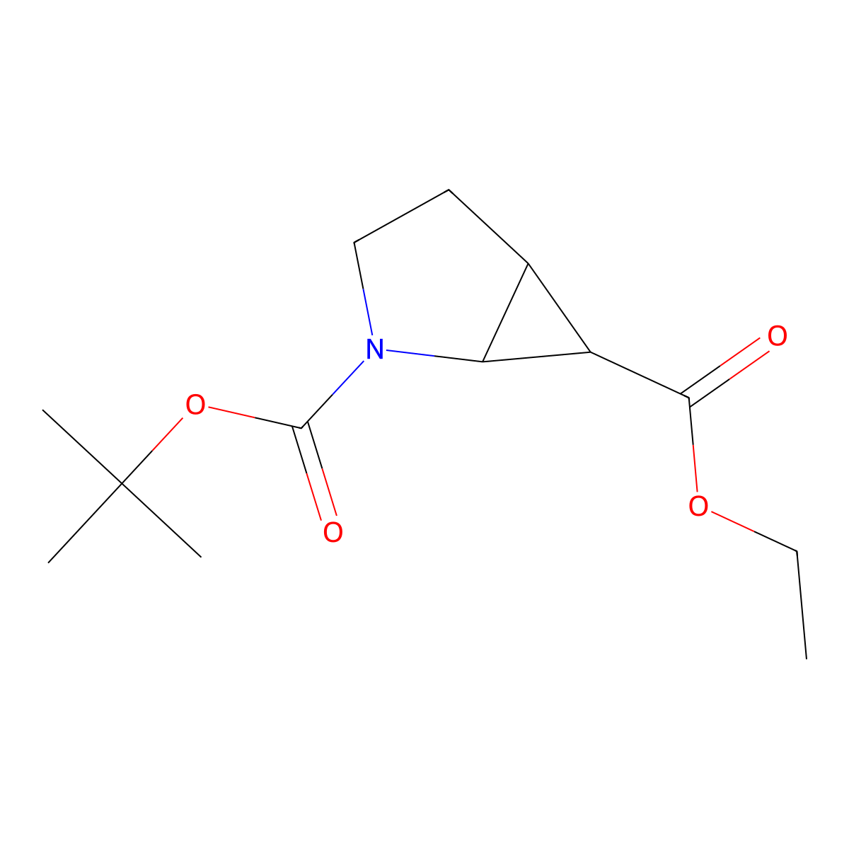 2-Tert-butyl 6-ethyl 2-azabicyclo(3.1.0)hexane-2,6-dicarboxylate molecular structure, CAS 1823754-79-5